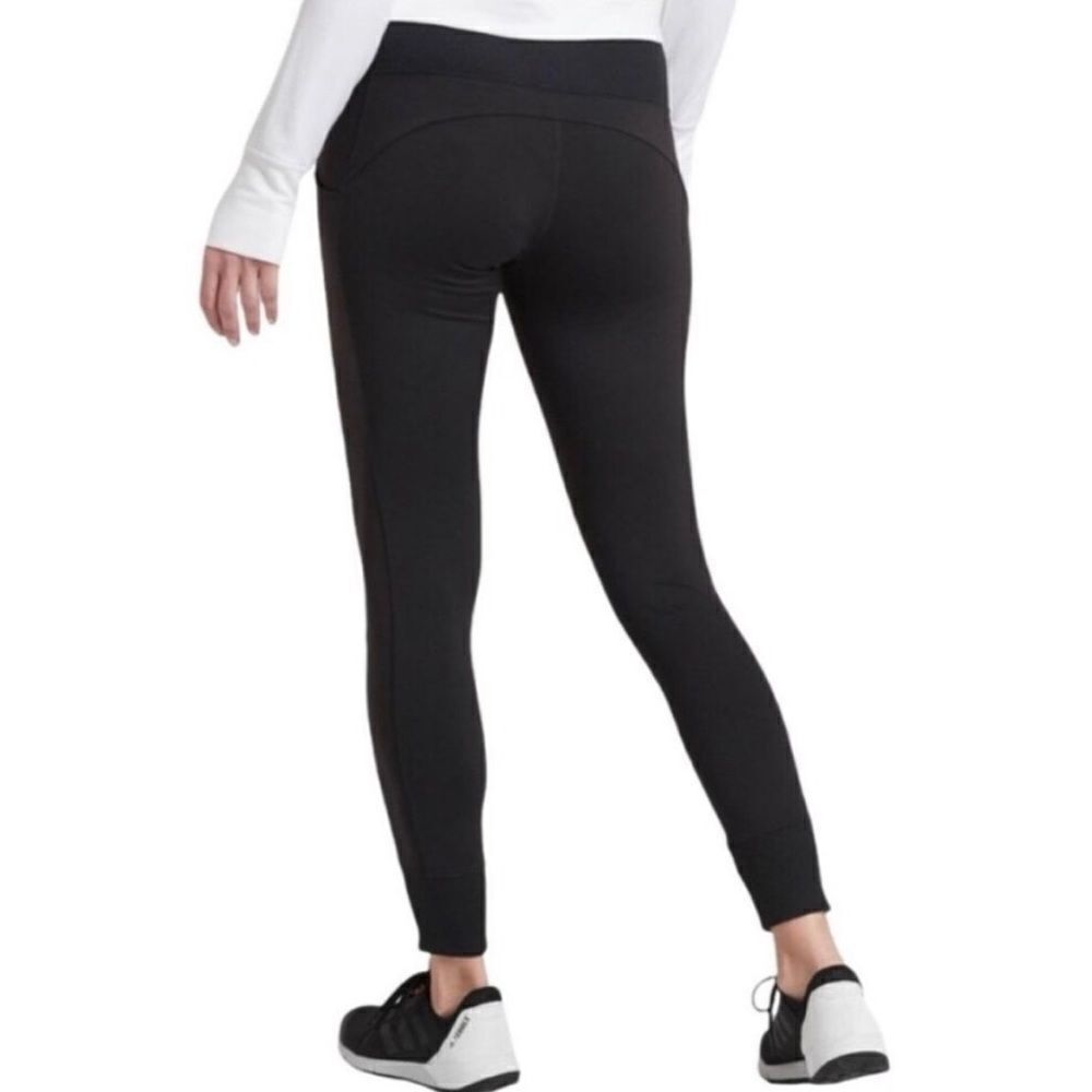ATHLETA Excursion Black Ribbed Hybrid Joggers Leggings Size XS